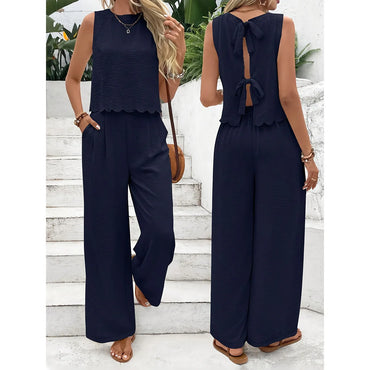 2025 Summer New Women's Fashion Sleeveless Tank Top Casual Pants Set