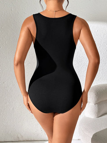 Womens Bodysuit Crew Neck Sexy Knitted Stretch Shirts Bodysuits Sleeveless Tank Tops Bodysuit Jumpsuit Slim