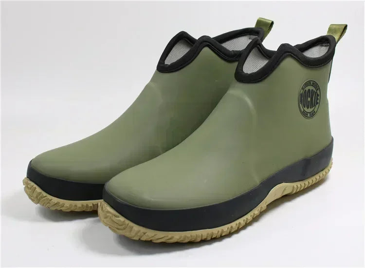 Men Rain Boots Fashion Rubber Shoes for Man Platform Rain Boots 2025 Autumn Slip on Waterproof Work Mens Booties Bota Masculina
