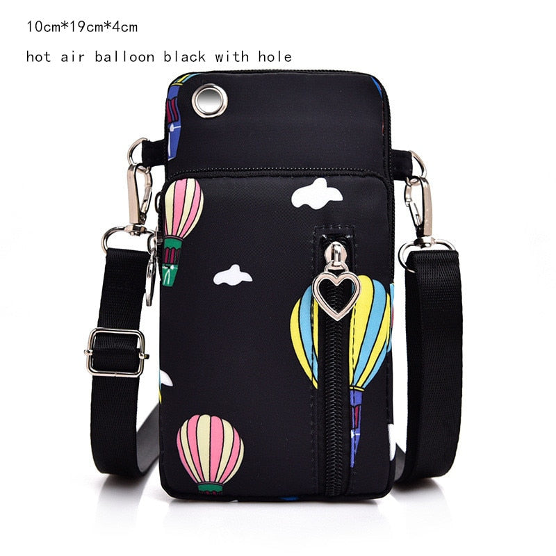 Women's Mini Shoulder Bag Oxford Waterproof Handbag Wrist Pouch Wallet Sports Cell Mobile Phone Bag Crossbody Bags for Girls
