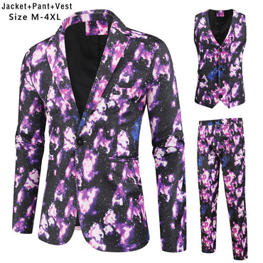 Playing Cards Poker Print Suits Mens Blazer Jacket Korean Fashion Party Prom Costume Sets Homme Men's Vintage Pants Vest Hombre