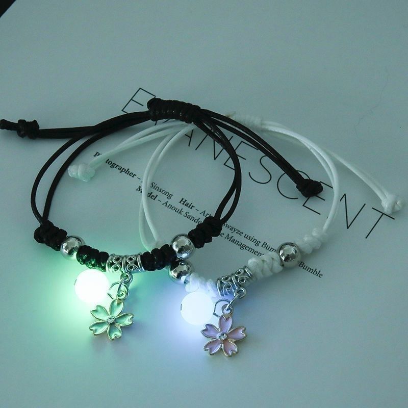 2023 Luminous Cat Star Moon Bracelet Couple Charm Handmade Adjustable Rope