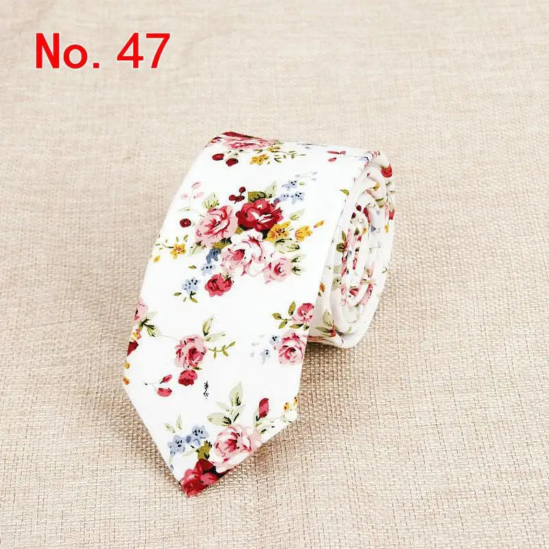 Classic Men's Flower Ties Handmade Cotton Tie For Men 6CM Narrow Floral Neckties Gift Wedding Party Casual Gravatas Paisley Tie