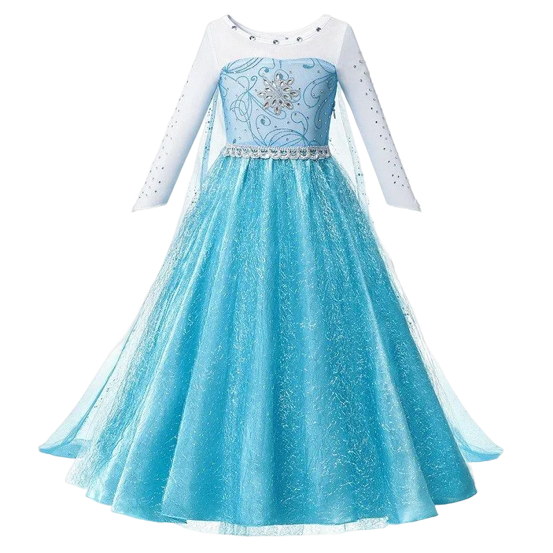 Elsa Anna Kid Princess Girls Dress Rapunzal Kids Cosplay Halloween Vestidos Children Costume Birthday Party Dress