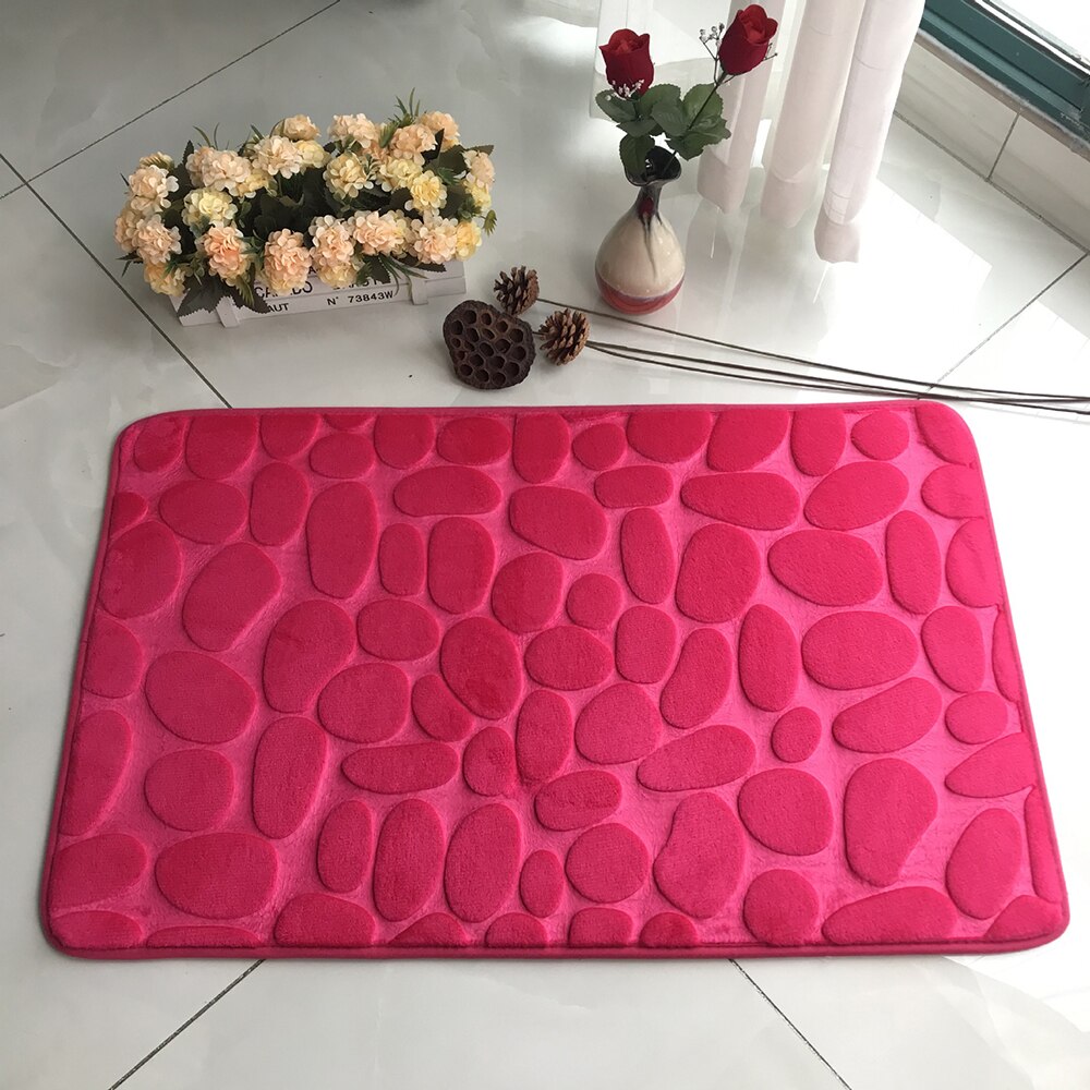 Bathroom Mat Absorbent Bath Carpet Non-slip Pebble Carpets Memory Foam Washable Rug Toilet Floor Mat Shower Carpets Set