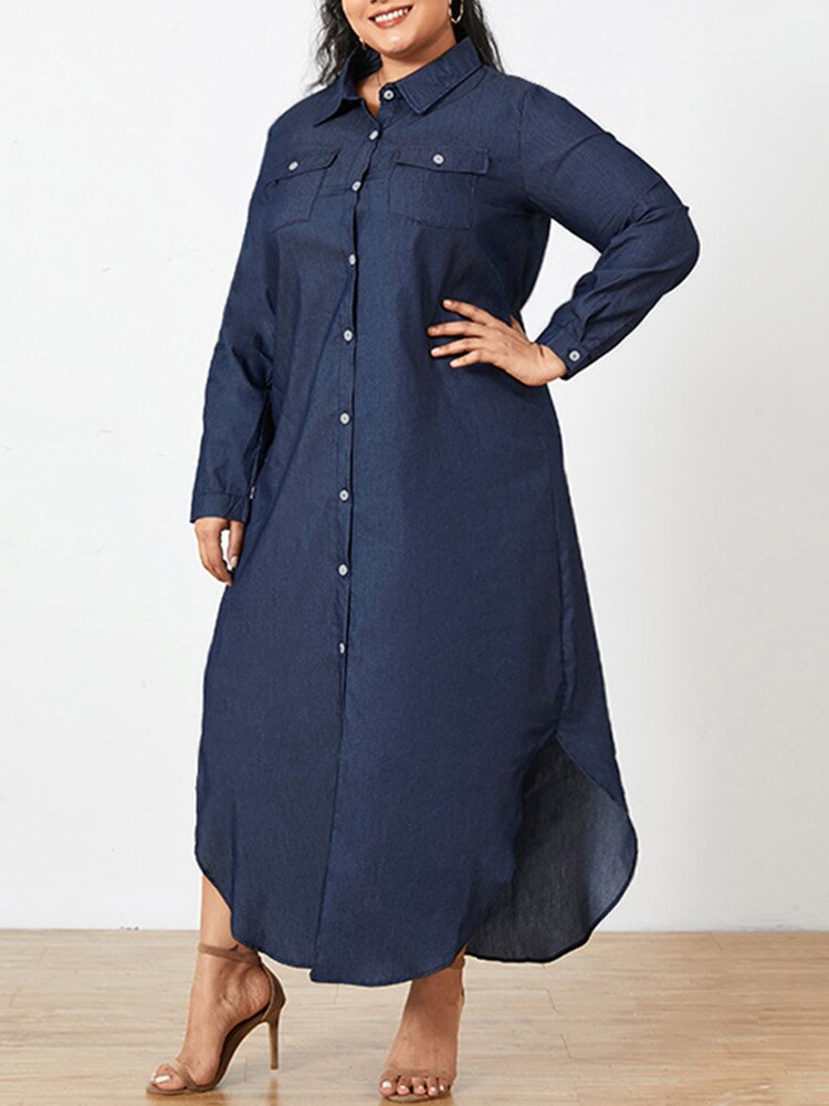 ZANZEA Women's Dress Vintage Shirt Vestido De Mujer Casual Solid Ropa De Mujer 2023 Female Lapel Neck Party Dress