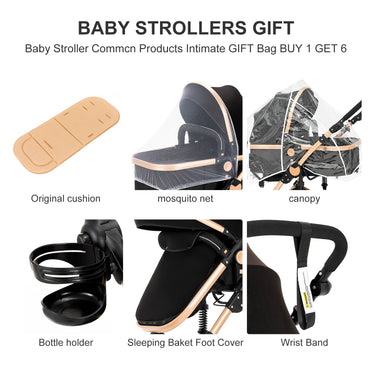Compact Baby Stroller 4 in 1 with ISOFIX Baby Travel System Multifunctional Baby Pram for Toddlers Buggy Travel Pram Baby Items