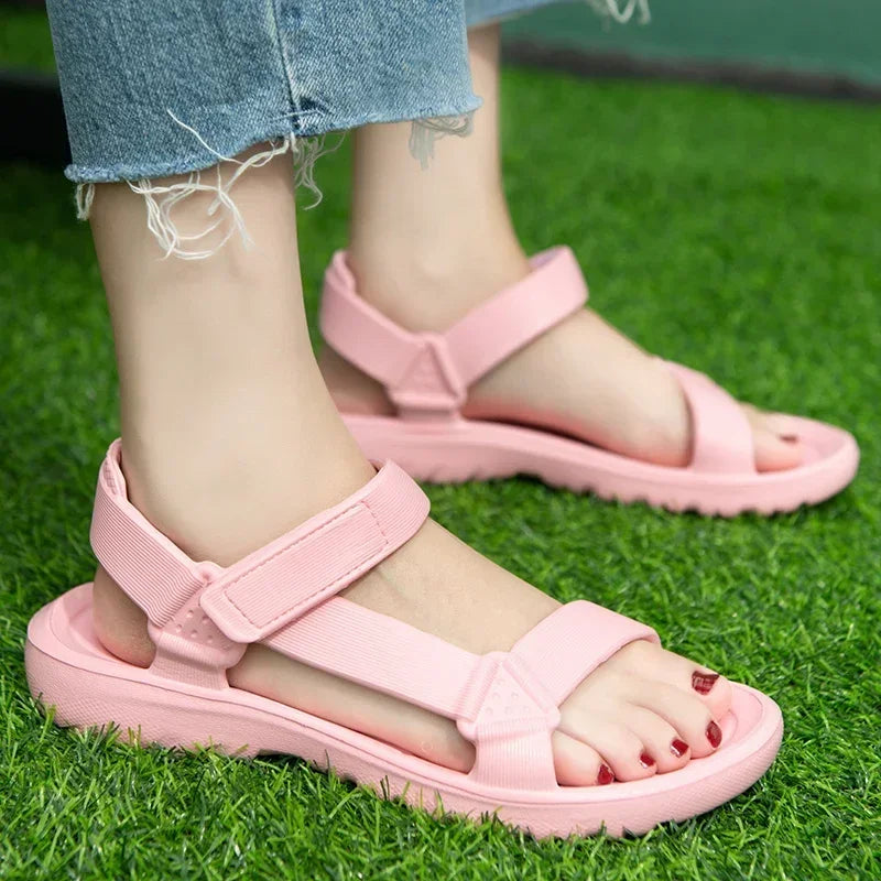 Sandals Woman Summer 2025 New Fashion Platform Sport Casual Flat Sandals Non-slip Outdoor Beach Sandalias Chaussure Femme