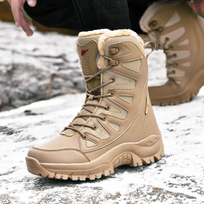 Winter Boot Men's High-top Waterproof Ankle Boots Men Thick Plus Warm Large Size Snow Hiking Boots Outdoor Cotton Shoes Sneakers