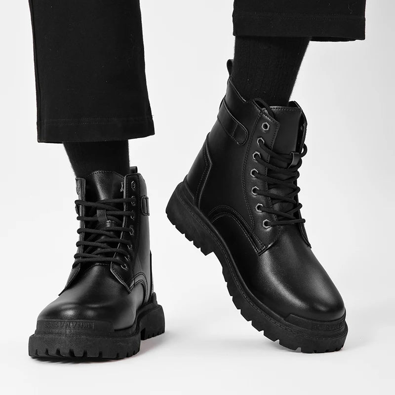 Men's new casual boots fashion versatile four season wear-resistant comfortable high top boots fashion outdoor youth work boots