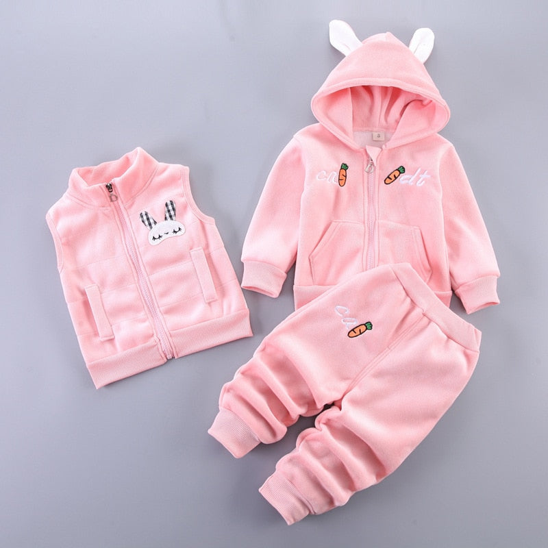 Fashion Baby Boys Clothes Autumn Winter Warm Baby Girls Clothes Kids 3pcs Outfits Suit Newborn Baby Clothes Infant Clothing Sets