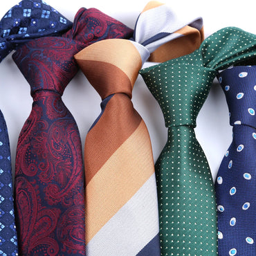 Multi Colors Skinny 6CM Men's Necktie Polyester Ties For Man Plaids Dots Floral Jacquard Cravat Business Party Corbatas