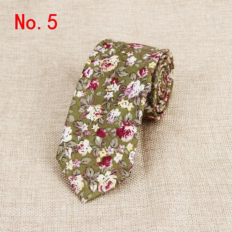 Classic Men's Flower Ties Handmade Cotton Tie For Men 6CM Narrow Floral Neckties Gift Wedding Party Casual Gravatas Paisley Tie