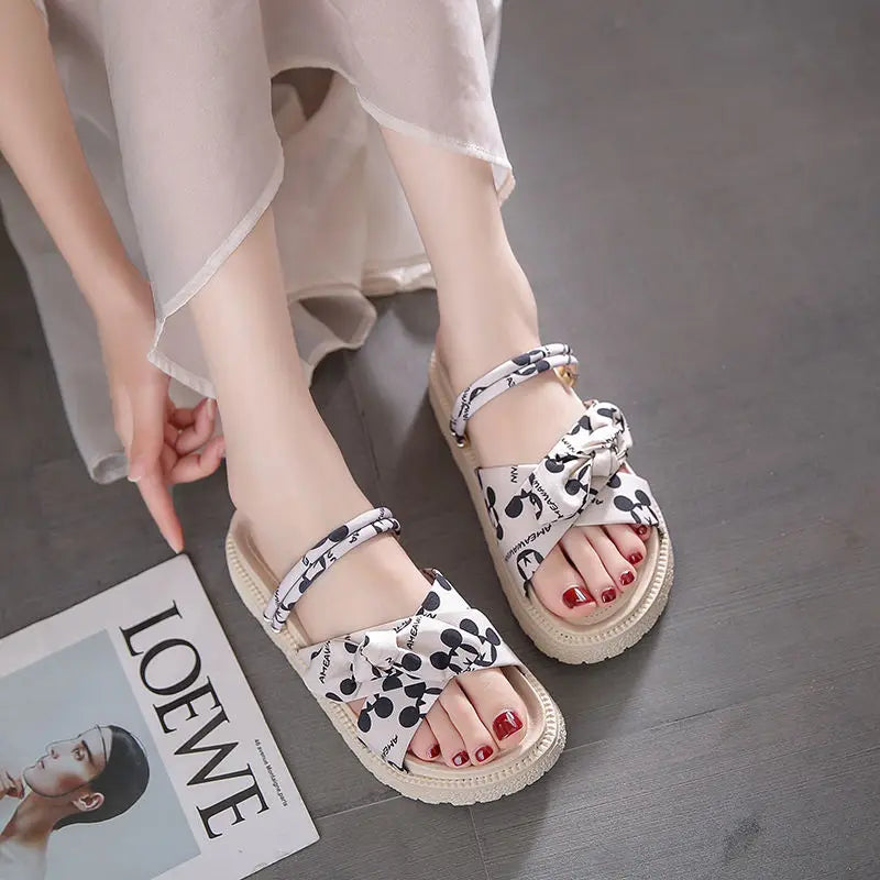 Sandals for Women Platform Strappy Orthopedic Summer New Comfortable Roman Sandals Woman Butterfly Flat-heeled Shoes Trend 2024