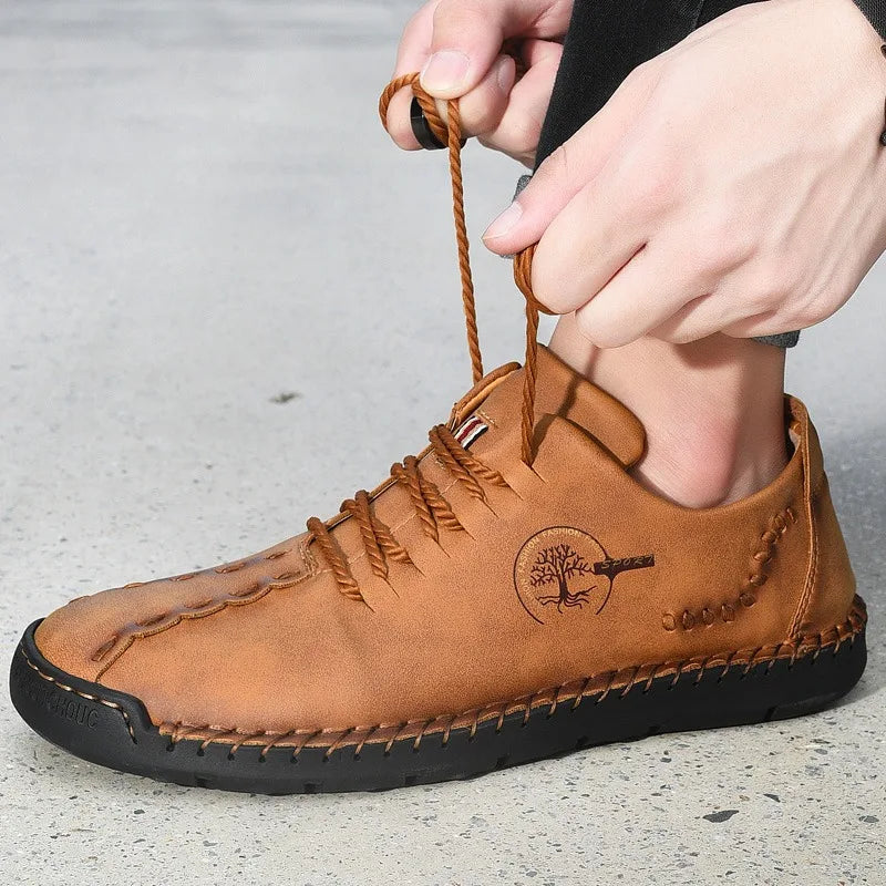 Mens Casual Shoes Sneakers Men Leather Handmade Shoes Comfortable High Quality Loafers for Men Fashion Walking ShoesPlus Size