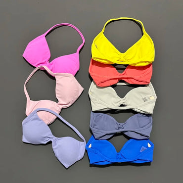 Sports Strappy Bra Yoga Underwear Women Gym Top Running Exercise Backless Bra High Support Active Wear Fitness Workout Halter