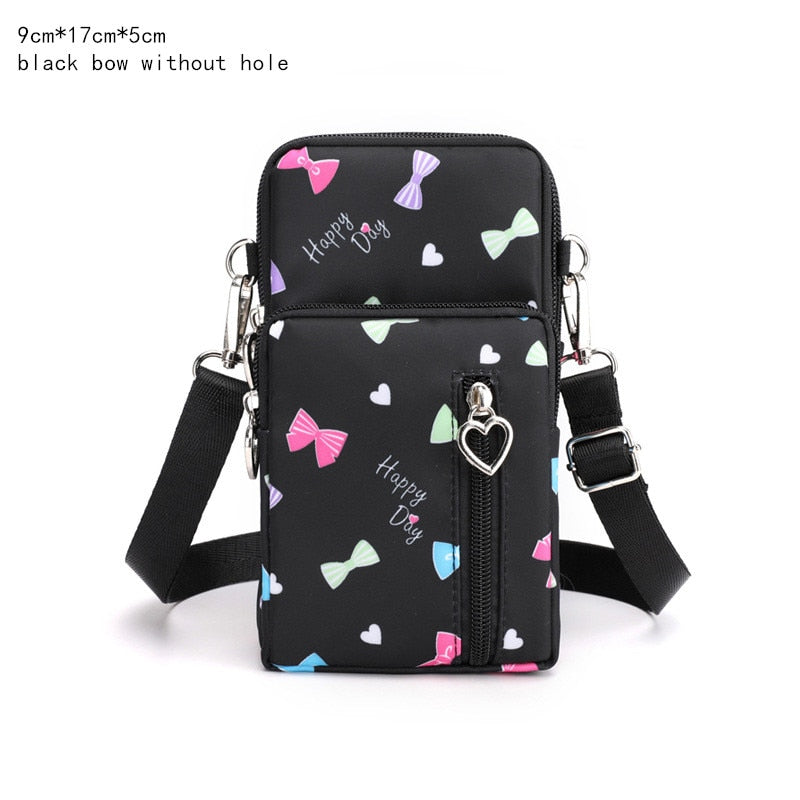 Women's Mini Shoulder Bag Oxford Waterproof Handbag Wrist Pouch Wallet Sports Cell Mobile Phone Bag Crossbody Bags for Girls