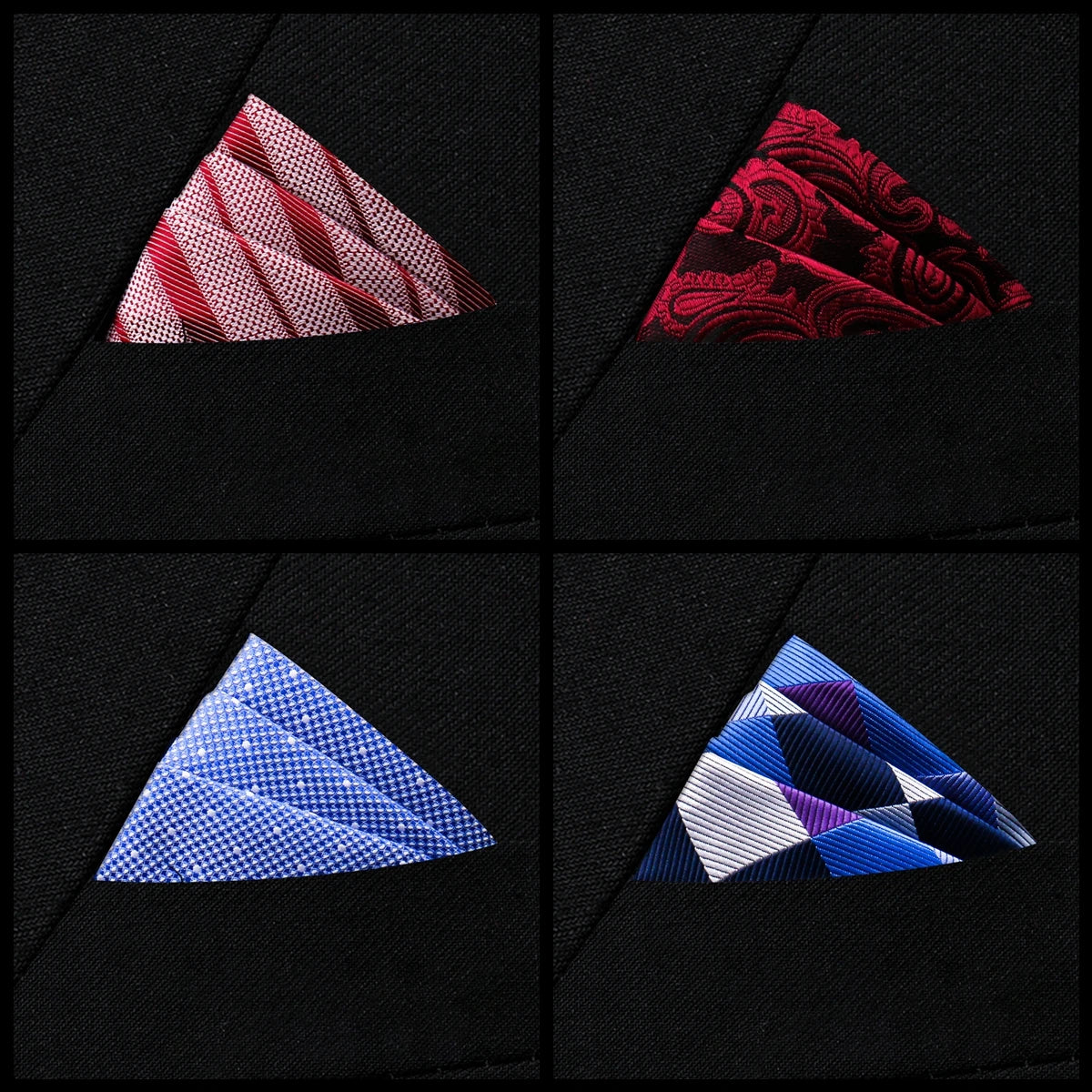 Pocket Square High Grade New Style Handkerchief Men Black Suit Accessorie Solid Men Handker Many Color Newest Fit Pocket Paisley