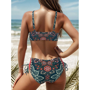 2025 New Women Bikinis Set Swimsuit Swimwear Plus Size Push Up Large Big Floral Swimming Suits Beachwear Bathing Suits 