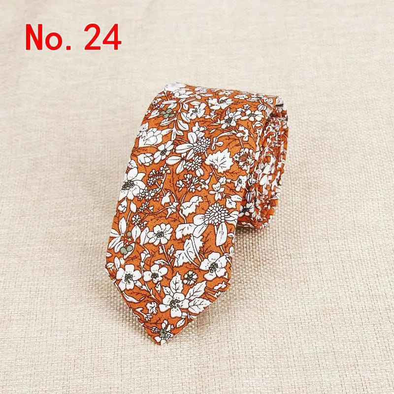 Classic Men's Flower Ties Handmade Cotton Tie For Men 6CM Narrow Floral Neckties Gift Wedding Party Casual Gravatas Paisley Tie