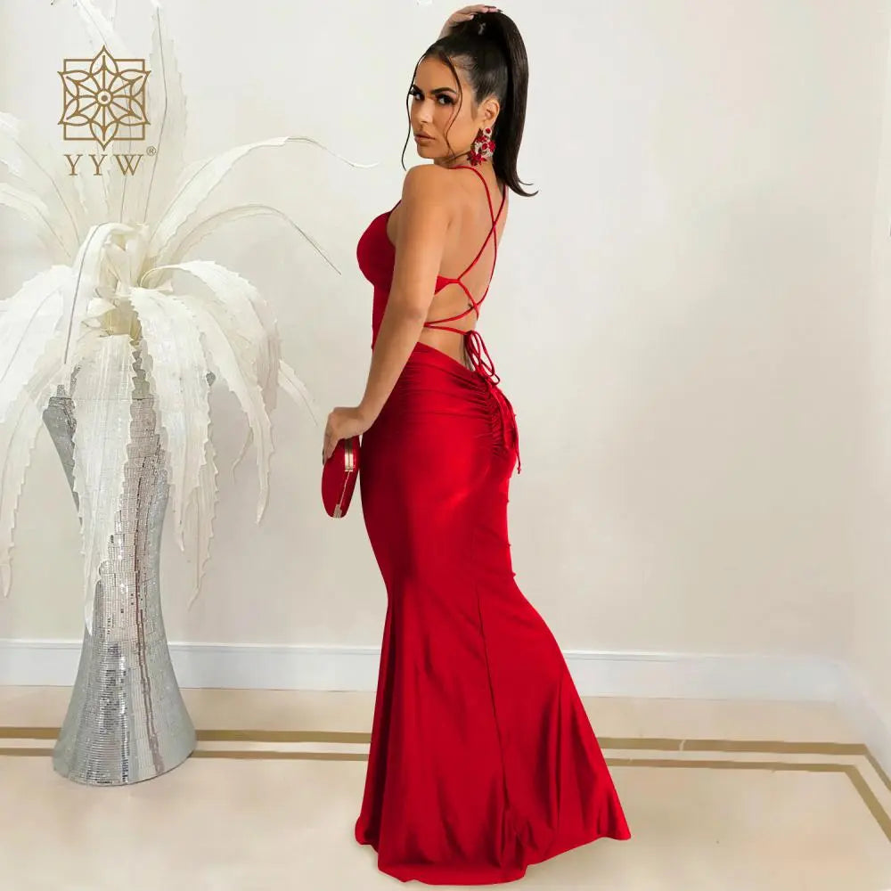chinese dress ladies Sequin Sweetheart Satin Lace Up Back Bodycon Dress Missy / 14 / Wine main image 0