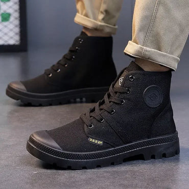 Boots for Men Ankle Retro Canvas Booties Man Shoes Short Barrel Hot Selling Vintage Non Slip Footwear Offers Cheap Fashion New