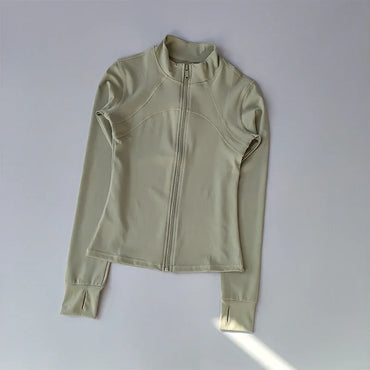 Zippered Sports Jacket for Women Yoga Suits Slim Fit Training for Jogging Long-sleeved Quick-drying Cardigan Jacket Top