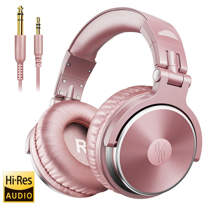 Oneodio Studio DJ Headphones With Microphone Stereo Deep Bass Over Ear Headphone With 3.5/6.3mm Jack for Monitoring Recording
