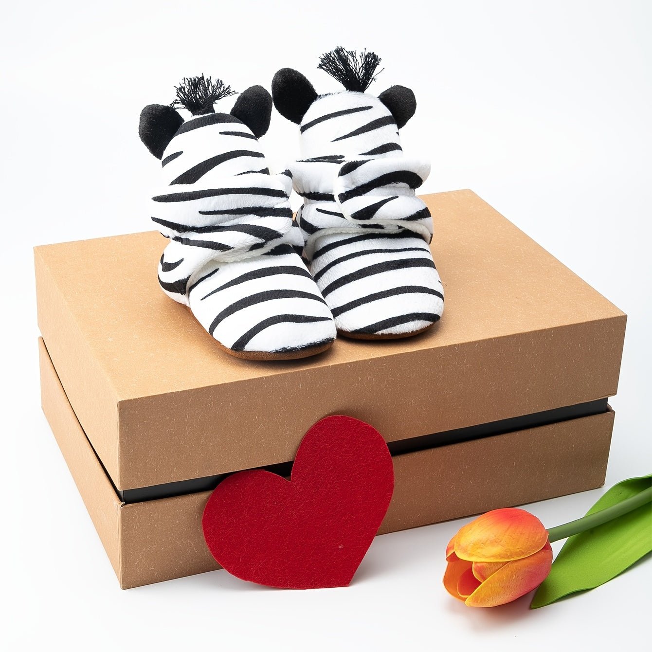 Warm, Cozy Newborn Animal Print Fleece Booties with Non-Slip Soles & Easy Fasten - Autumn/Winter Essential
