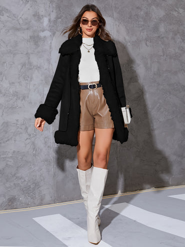 Super-Soft Glamorous Faux Fur Solid Coat - Stylish Long Sleeve Thermal Wear for All-Season Warmth - Perfect Womens Clothing for Fall & Winter