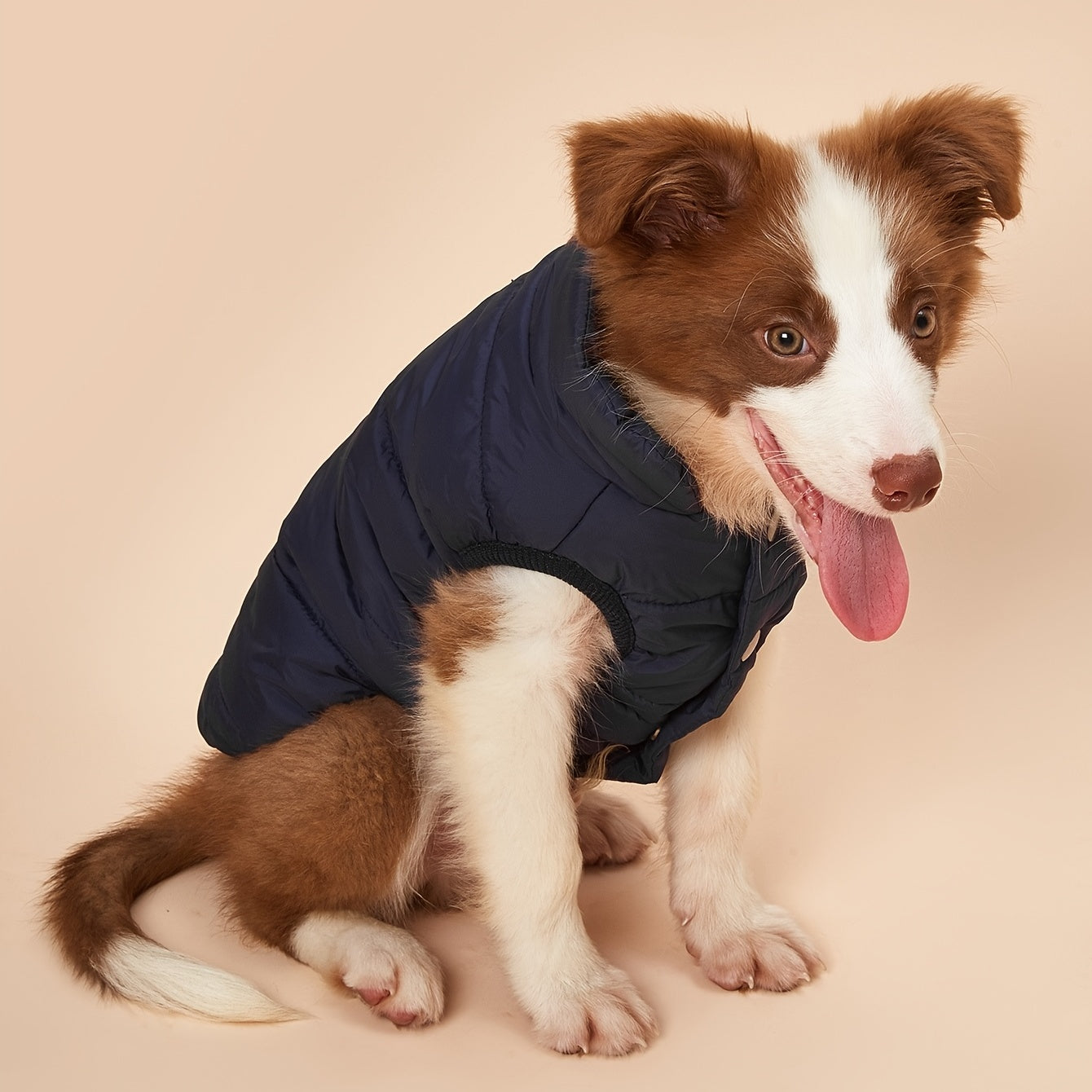 1pc Solid Color Dog Winter Warm Coat Thickened Padded Pet Jacket Soft Comfortable Dog Clothes For Cold Weather