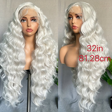 Full Head Lace Front Synthetic Wig - Wavy & Curly Hair, Middle Part, Music Festival Style, Long Hair, Full Coverage, Breathable, Adjustable Cap, Easy to Wear - for Women, Perfect for Music Festivals, Cosplay, and Everyday Wea