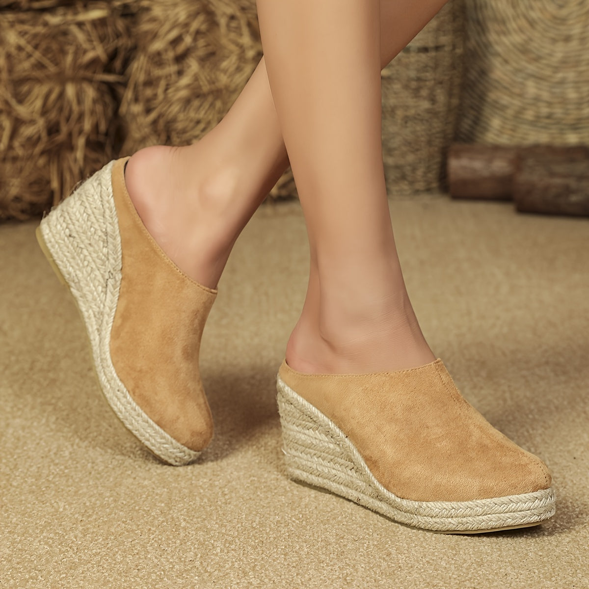 Chic Espadrille Wedge Sandals for Women - Comfortable Closed Toe Design, Easy Slip-On Access, Ideal for Casual Summer Wear & Stylish Outfits