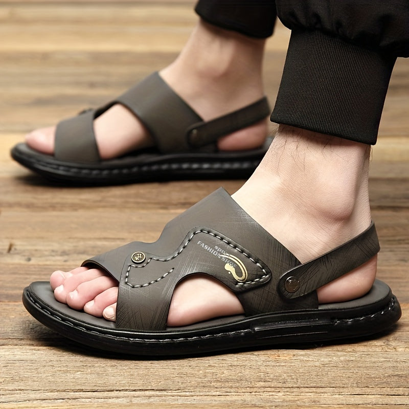 Men's Dual Purpose Sandals, Casual Hollow Out Non Slip Shoes, Open Toe Shoes For Outdoor Beach, Spring And Summer