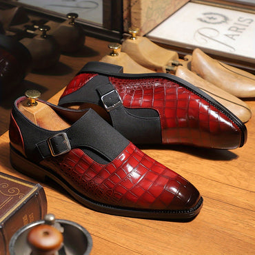 Plus Size Men's Stylish Monk Shoes With Adjustable Buckle Straps, Comfy Non Slip Durable Rubber Sole Dress Shoes, Men's Footwear