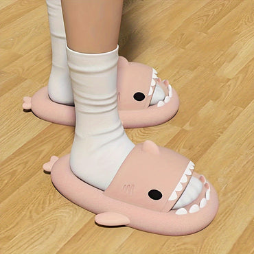 Comfy Shark Cartoon Slides - Unisex Slippers with Soft Wear-Resistant Soles for Casual Summer Outdoor Beach Wear - Breathable, Lightweight, and Easy to Clean