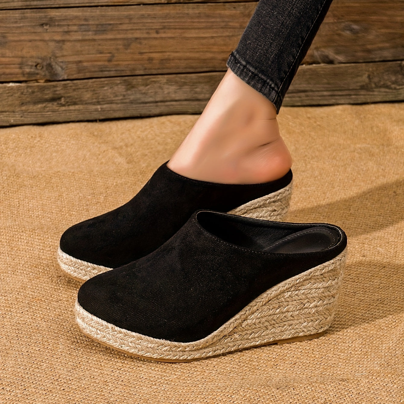 Chic Espadrille Wedge Sandals for Women - Comfortable Closed Toe Design, Easy Slip-On Access, Ideal for Casual Summer Wear & Stylish Outfits