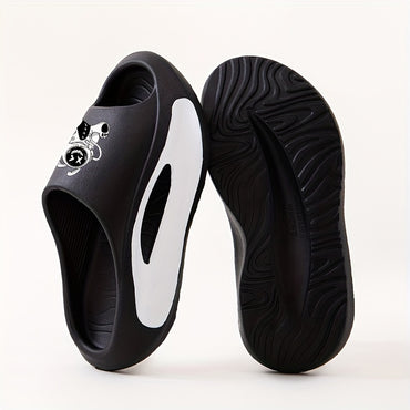 Plus Size Men's Vintage Astronaut Pattern Color Block Open Toe Breathable Chunky Slippers, Comfy Non Slip Durable Anti Odor EVA Slides, Men's Footwear