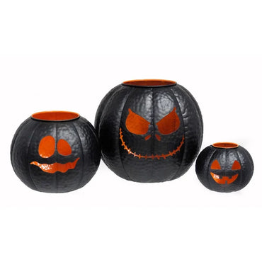 Halloween Metal Pumpkin Lanterns, Set of 3