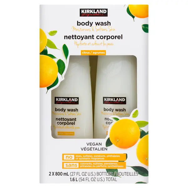 Kirkland Signature Liquid Body Wash Natural Citrus 27 fl oz 2-count 2PK
