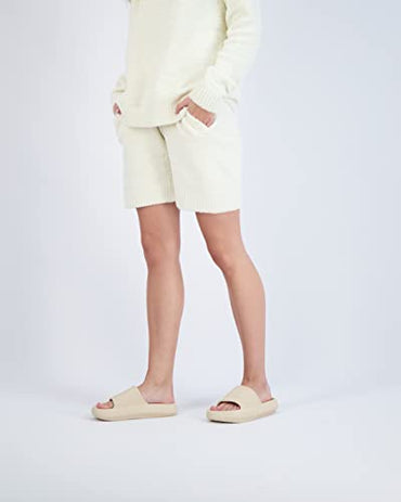 CUSHIONAIRE Women's Feather cloud recovery slide sandals with +Comfort, Khaki 10