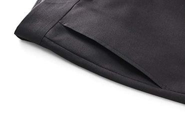 MOGU Mens Casual Dress Suit Slim Fit Stylish Blazer Coats Jackets US Size Blazer 36/Pants 32 Black