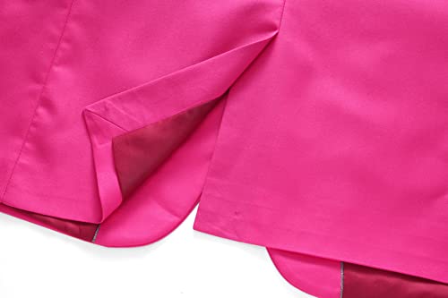 MOGU Mens Slim Fit Suit 2 Piece Tuxedo for Daily Business Wedding Party (Suit Jacket + Pants) US Size Blazer 30/Pants 29 Hot Pink