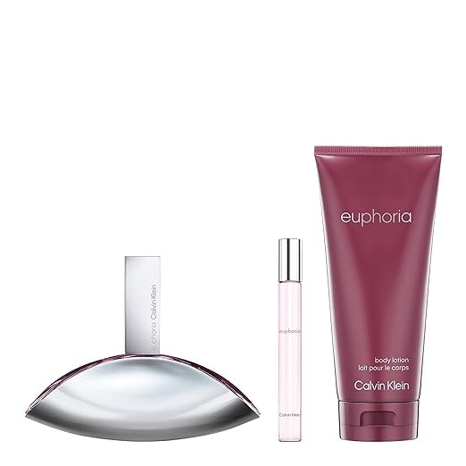 Euphoria 3 Piece Gift Set for Woman: 1.6 oz EDP Spray + 0.33 EDP Spray + 3.3 Body Lotion