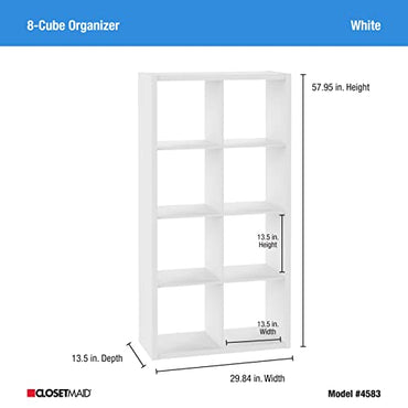 ClosetMaid 4583 Decorative Open Back 8-Cube Storage Organizer, White
