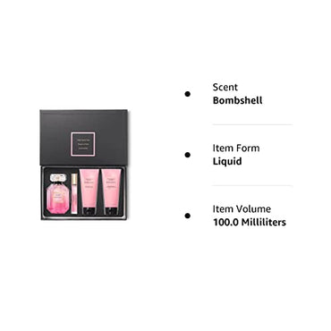 Victoria's Secret Bombshell Women Gift Set 3 Piece Perfume & Fragrance Body Lotion & Rollerball & Body Wash