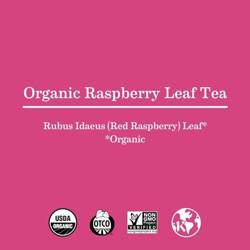 Earth Mama Organic Raspberry Leaf Tea Bags | Labor Tonic & Menstrual Support Herbal Tea, Red Raspberry Leaf Tea for Pregnancy & Postpartum Care Recovery, Caffeine Free Tea, Non GMO, (16 Teabags, 3-Pk)