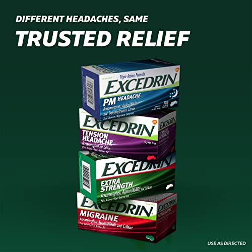 Excedrin PM Sleep Aid with Headache Relief Caplets for Nighttime Headaches and Sleeplessness - 100 Count