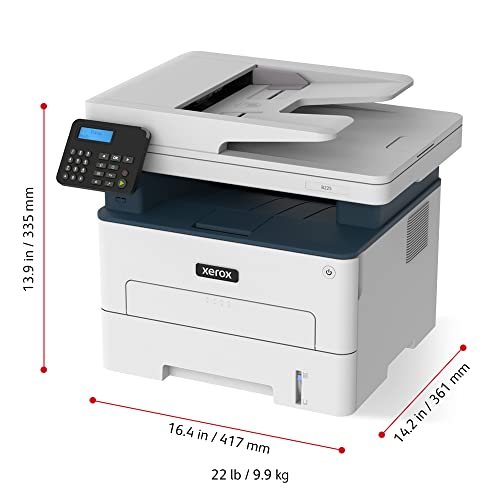 Xerox B225/DNI Multifunction Monochrome Printer, Print/Scan/Copy, Black and White Laser, Wireless, All in One