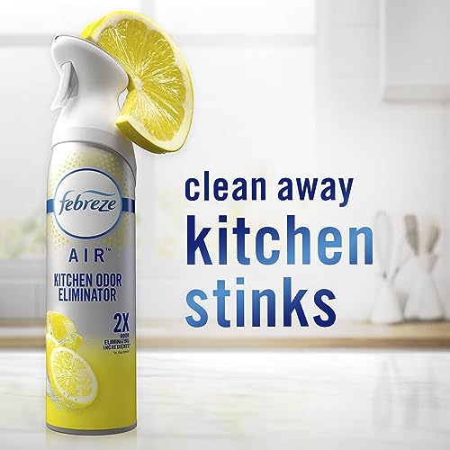 Febreze Room Air Fresheners, Home & Kitchen Room Fresheners, Air Freshener Spray, Odor Fighter Air Freshener for Home, Fresh Lemon Scent, 8.8 oz. Aerosol Can (Pack of 3)